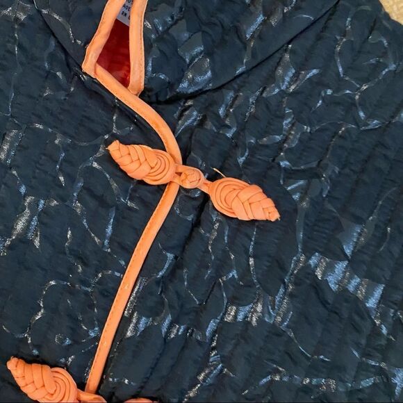 Vintage Asian quilted tunic lounge jacket L - Picture 3 of 5